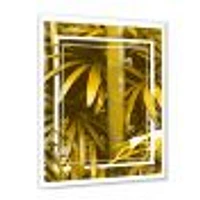 Yellow Bamboo and Tropical Leaves  Wall Art