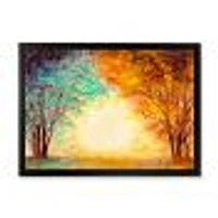 Toile « Alley Through The Park Autumn Sunset »