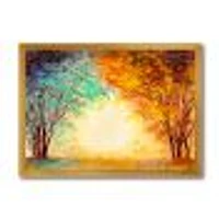 Toile « Alley Through The Park Autumn Sunset »