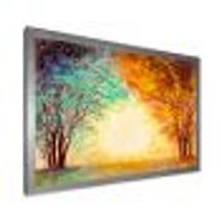 Alley Through The Park Autumn Sunset  Wall Art