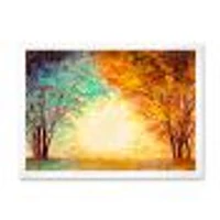 Toile « Alley Through The Park Autumn Sunset »