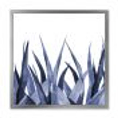 Navy Blue Agave Leaves  Wall Art
