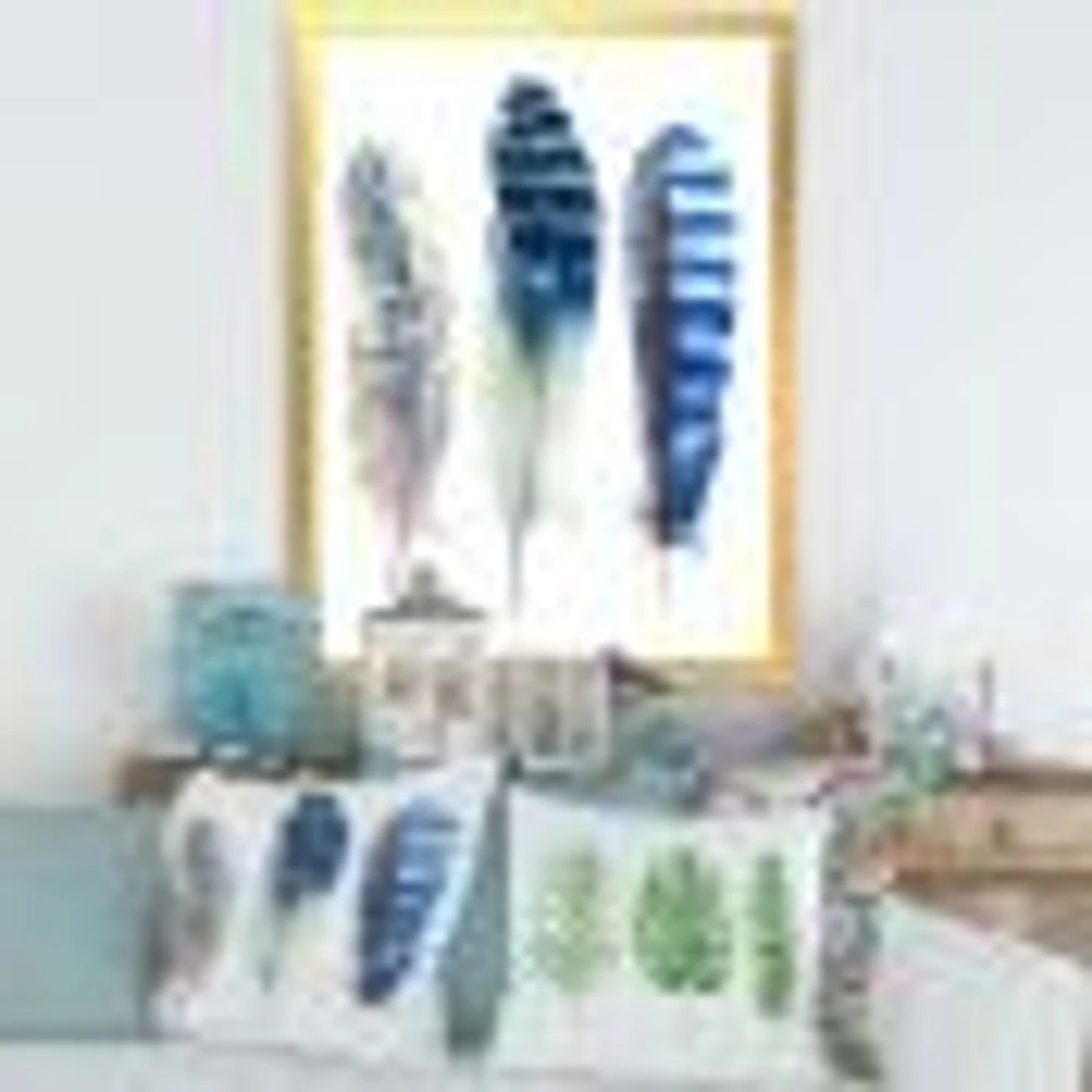 Colourful Boho Feathers I  Wall Art