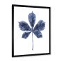 Navy Blue Chestnut Leaf  Wall Art