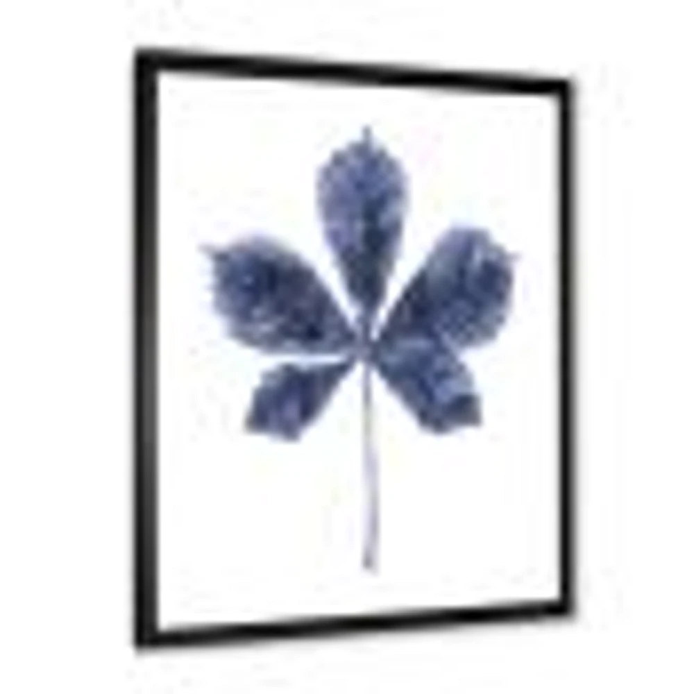 Navy Blue Chestnut Leaf  Wall Art