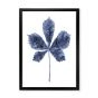 Navy Blue Chestnut Leaf  Wall Art