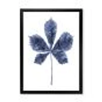 Navy Blue Chestnut Leaf  Wall Art