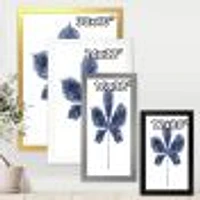 Navy Blue Chestnut Leaf  Wall Art