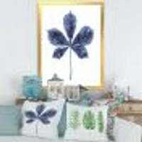 Navy Blue Chestnut Leaf  Wall Art