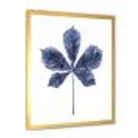 Navy Blue Chestnut Leaf  Wall Art