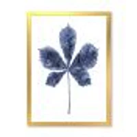 Navy Blue Chestnut Leaf  Wall Art