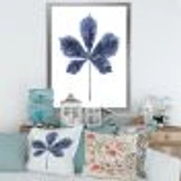 Navy Blue Chestnut Leaf  Wall Art