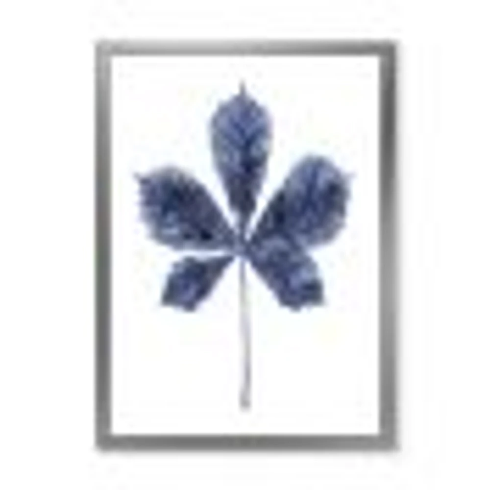 Navy Blue Chestnut Leaf  Wall Art