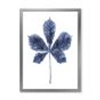 Navy Blue Chestnut Leaf  Wall Art