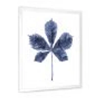 Navy Blue Chestnut Leaf  Wall Art