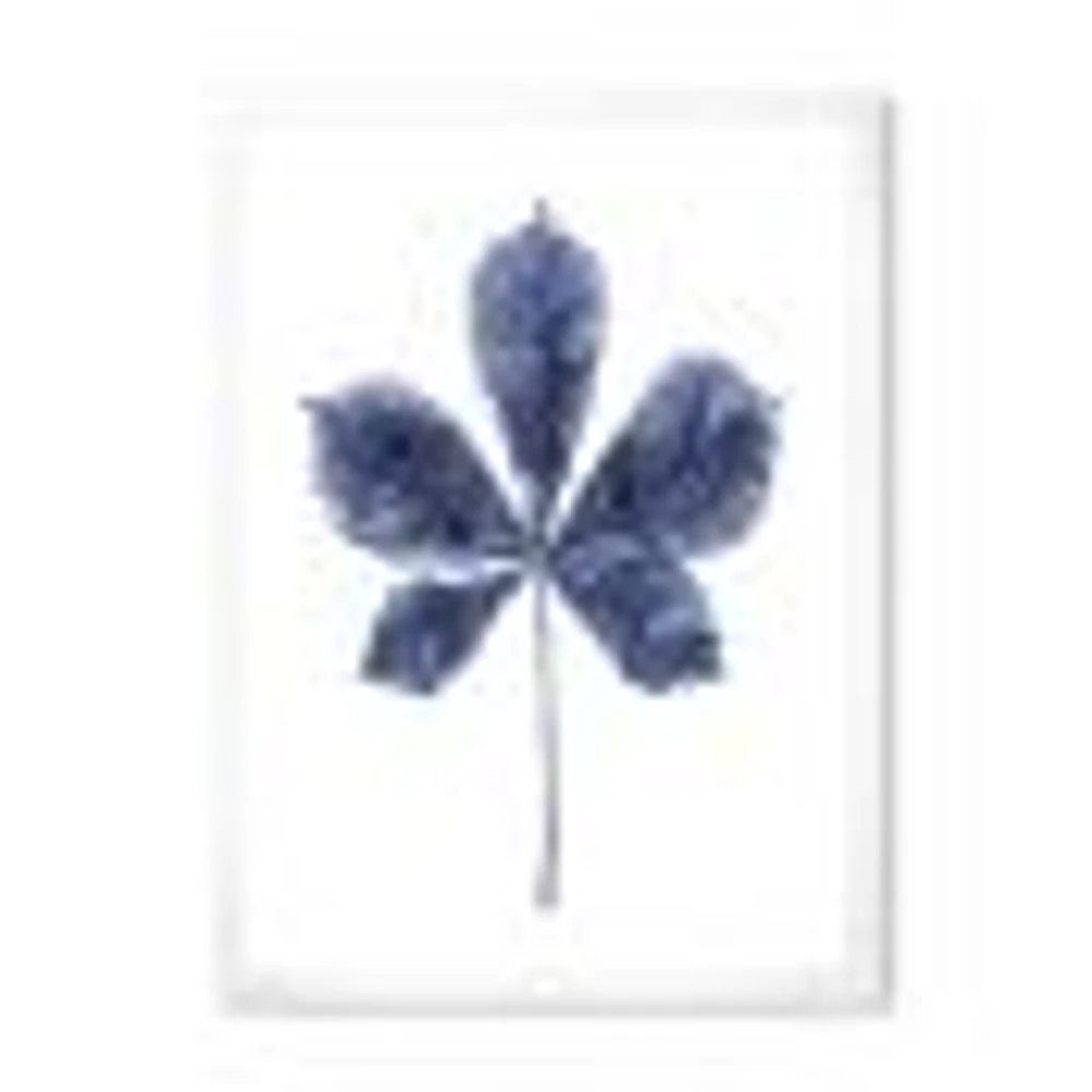 Navy Blue Chestnut Leaf  Wall Art