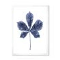 Navy Blue Chestnut Leaf  Wall Art