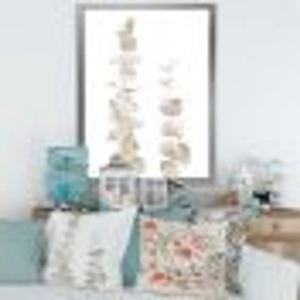 Toile « Beige Eucalyptus Branches on White »