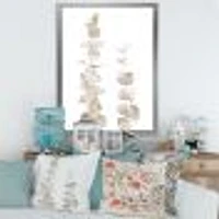 Beige Eucalyptus Branches on White  Wall Art