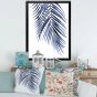 Toile « Blue Palm Leaves Abstract Tropical Branches »