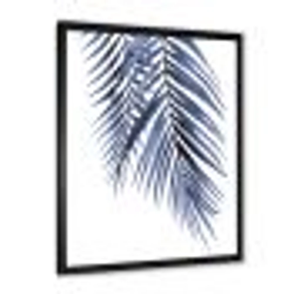 Toile « Blue Palm Leaves Abstract Tropical Branches »