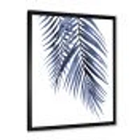 Toile « Blue Palm Leaves Abstract Tropical Branches »