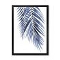 Toile « Blue Palm Leaves Abstract Tropical Branches »