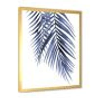 Toile « Blue Palm Leaves Abstract Tropical Branches »