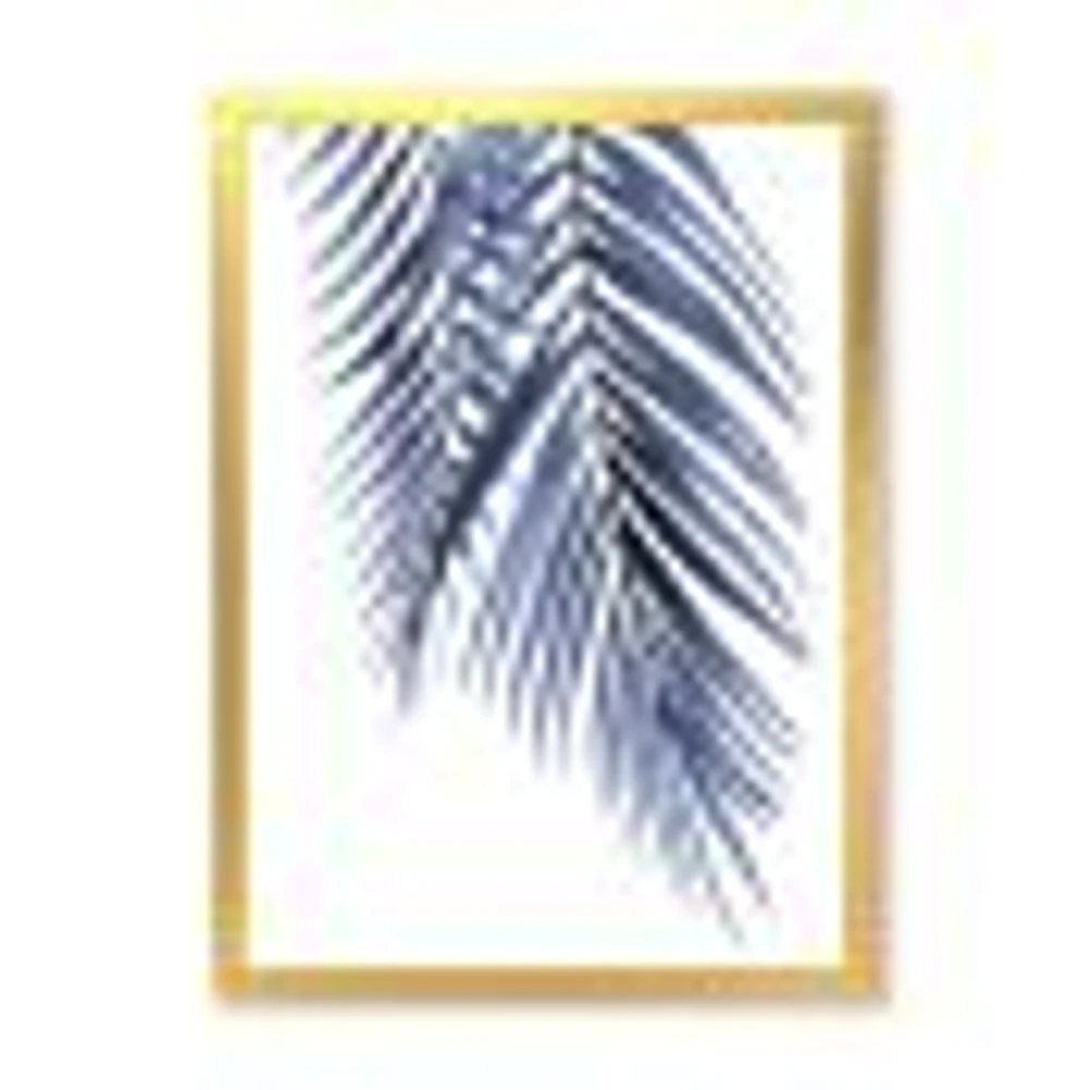 Toile « Blue Palm Leaves Abstract Tropical Branches »