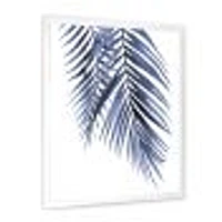 Toile « Blue Palm Leaves Abstract Tropical Branches »