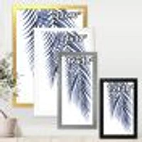 Toile « Blue Palm Leaves Abstract Tropical Branches »