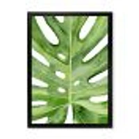 Toile « Green Monstera Leaf Tropical Palm Botanical Detail »