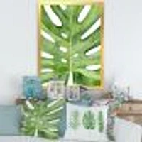 Toile « Green Monstera Leaf Tropical Palm Botanical Detail »