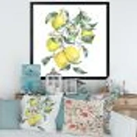 Toile « Branch of Yellow Lemons and Leaves I