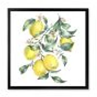 Branch of Yellow Lemons and Leaves I  Wall Art