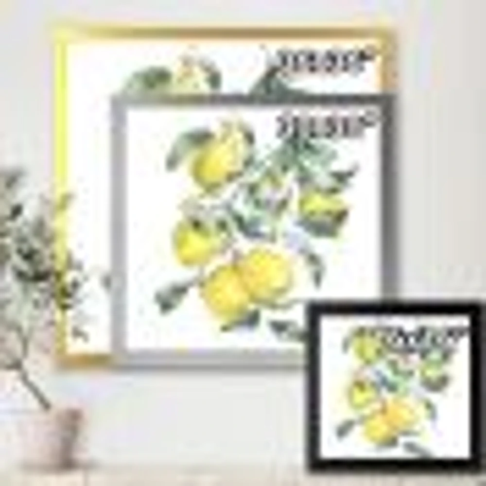 Toile « Branch of Yellow Lemons and Leaves I