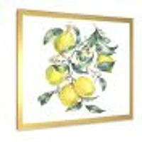 Branch of Yellow Lemons and Leaves I  Wall Art