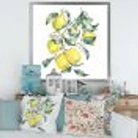 Toile « Branch of Yellow Lemons and Leaves I