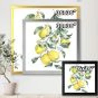 Toile « Branch of Yellow Lemons and Leaves I