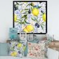 Toile « Lemon Ornament on Blue al Pattern III