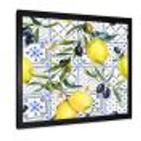 Toile « Lemon Ornament on Blue al Pattern III