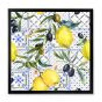 Toile « Lemon Ornament on Blue al Pattern III