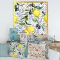 Toile « Lemon Ornament on Blue al Pattern III