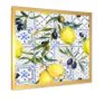 Toile « Lemon Ornament on Blue al Pattern III