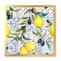 Toile « Lemon Ornament on Blue al Pattern III