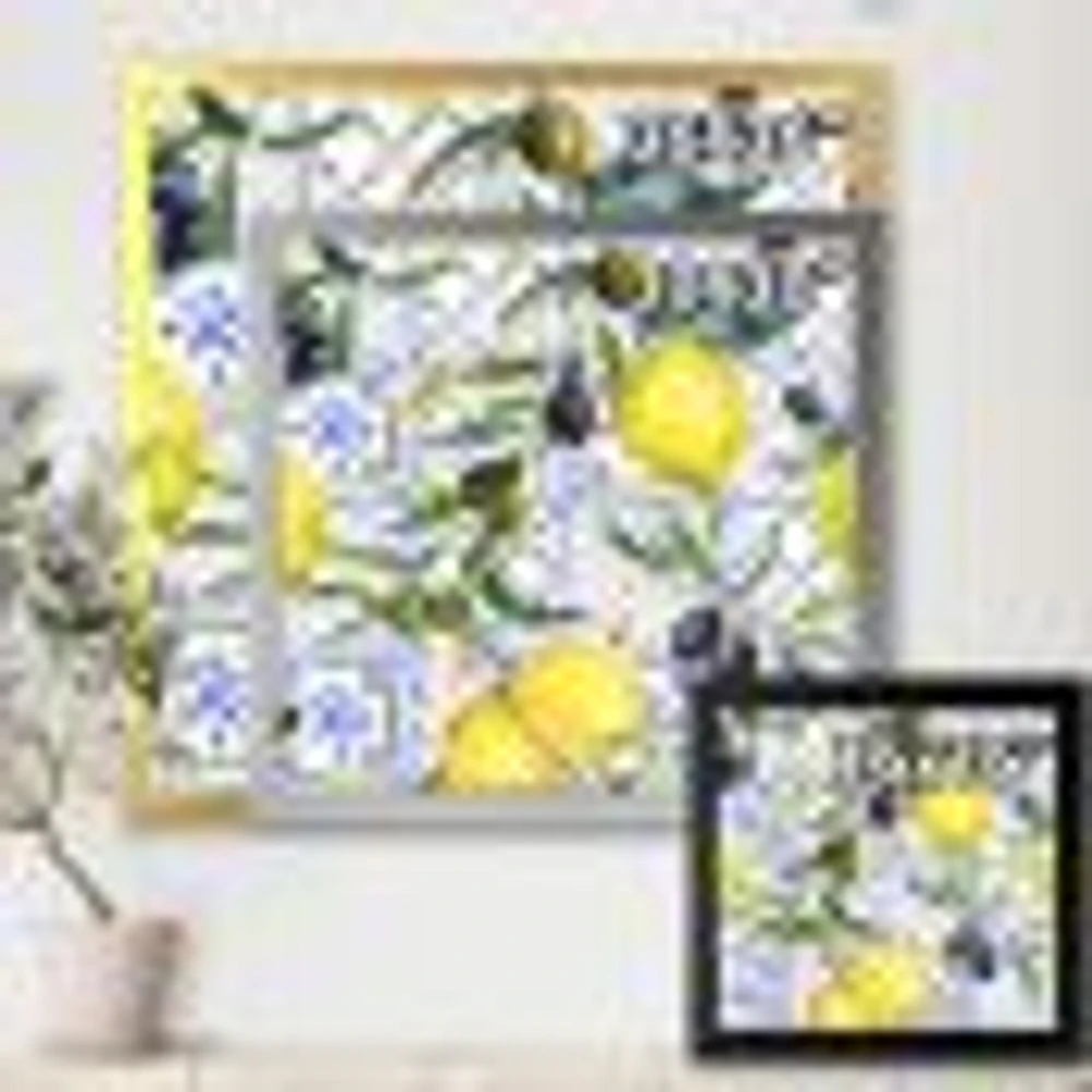 Toile « Lemon Ornament on Blue al Pattern III