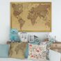 Ancient Map of The World III Canvas Wall Art