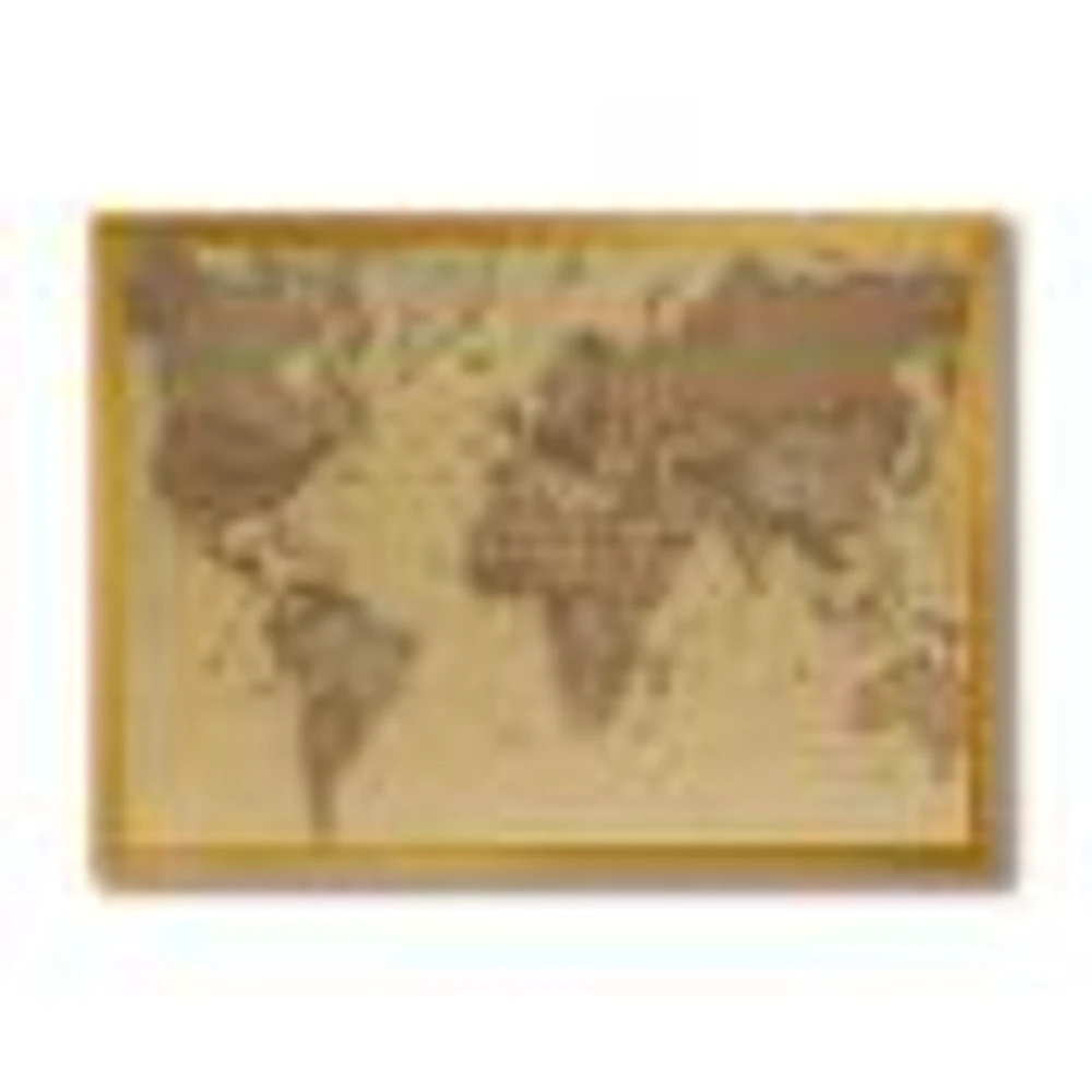 Ancient Map of The World III Canvas Wall Art