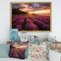 Sunrise & Dramatic Clouds Over Lavender Field IV  Wall Art