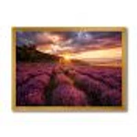 Sunrise & Dramatic Clouds Over Lavender Field IV  Wall Art